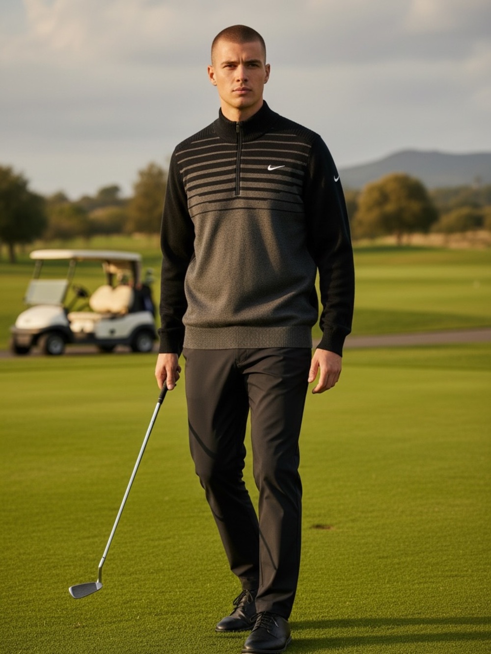 Nike Golf Tour Performance Reversible 1/4 Zip Pullover Sweater Wool Blend Men S